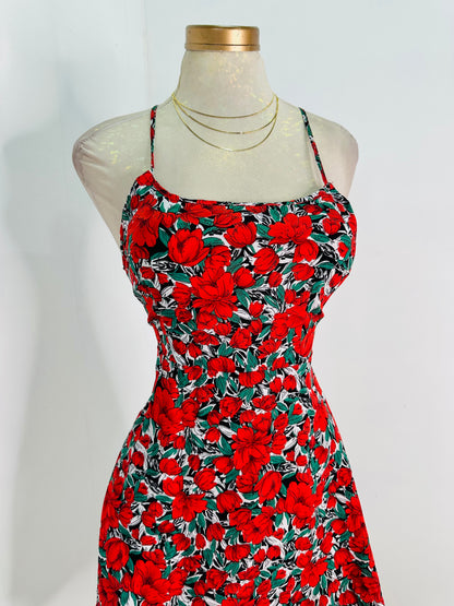 Vestido flores rojas