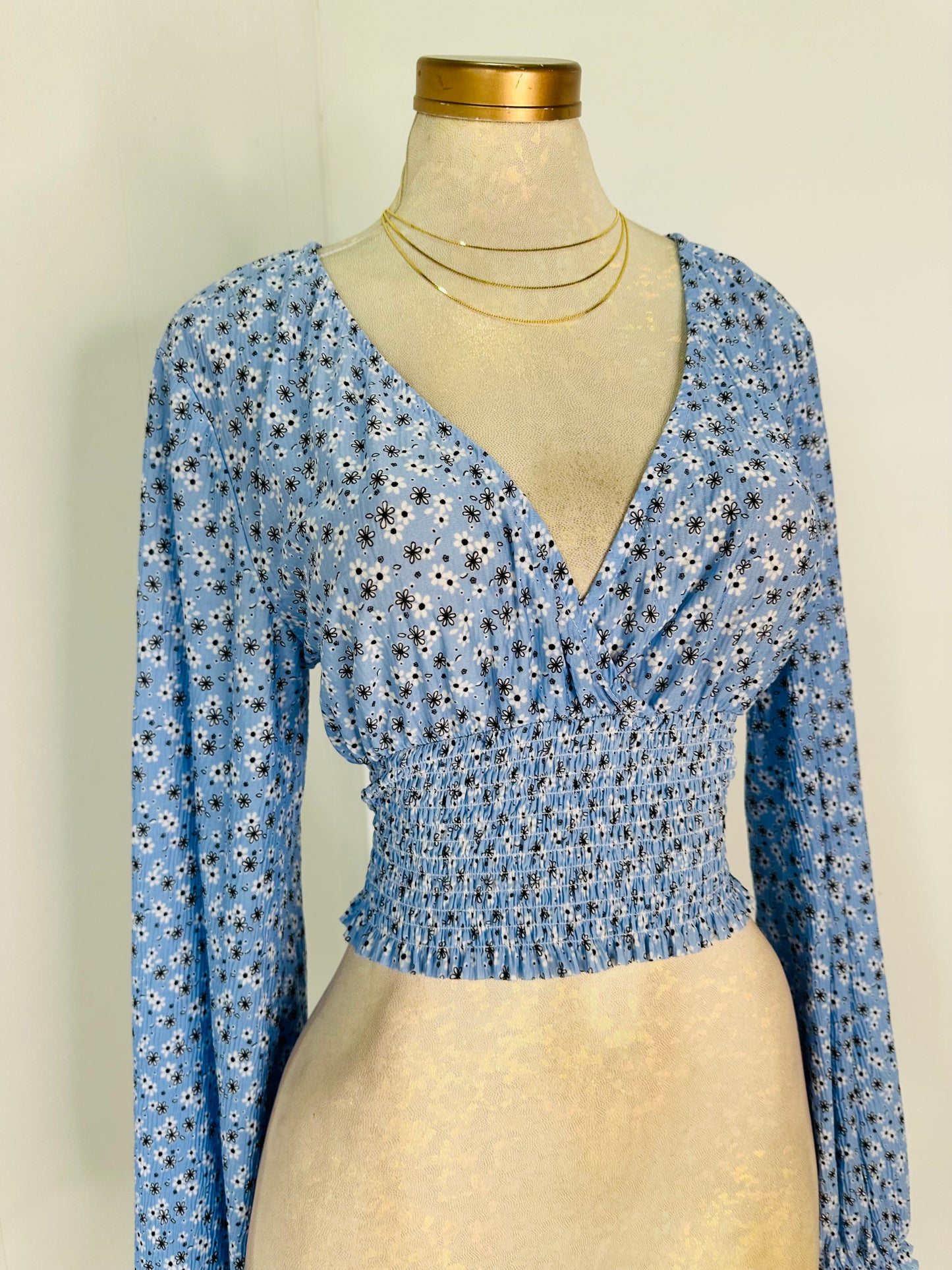 Blusa celeste flores