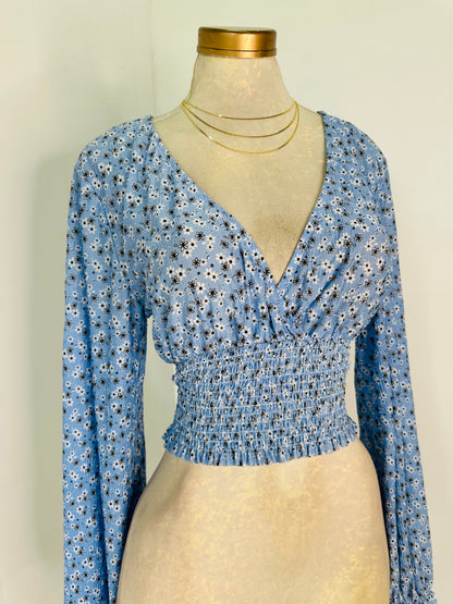 Blusa celeste flores
