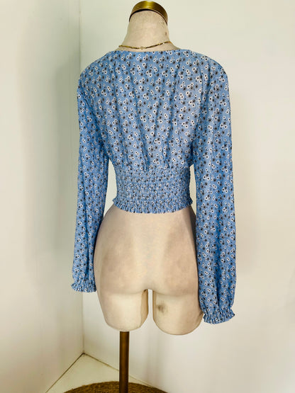 Blusa celeste flores