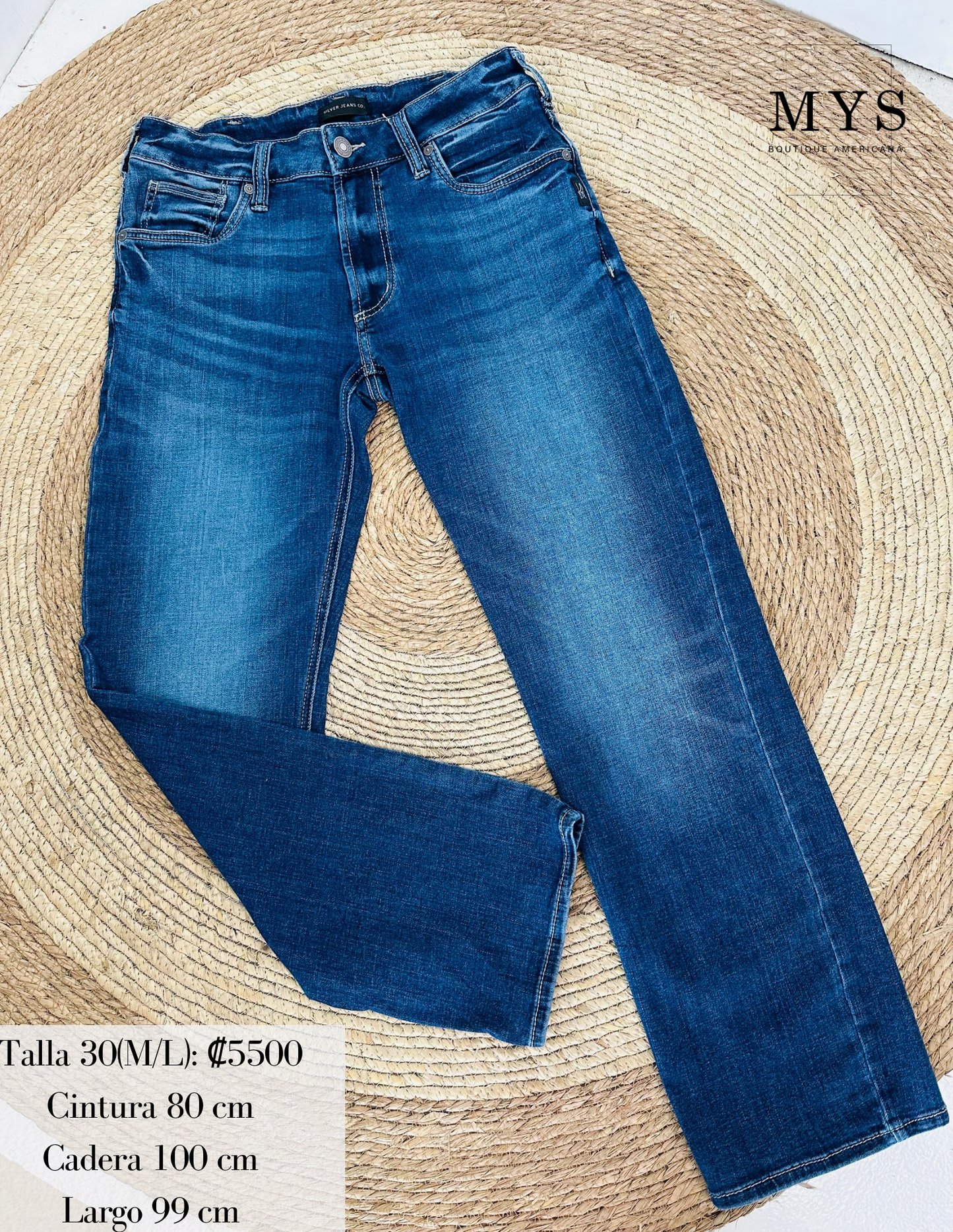 Pantalón azul recto