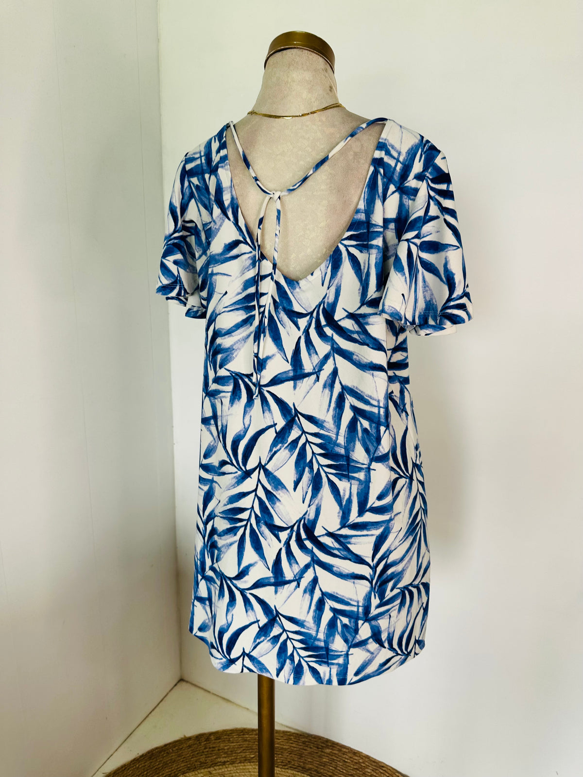 Vestido hojas azul