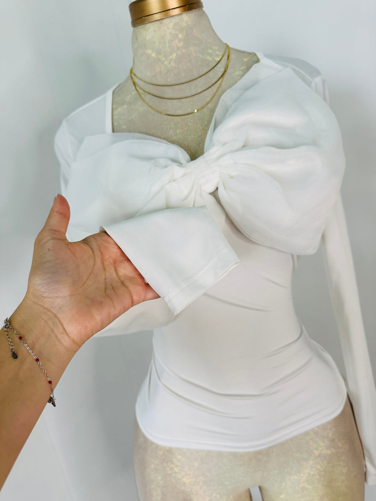 Blusa blanca lazo