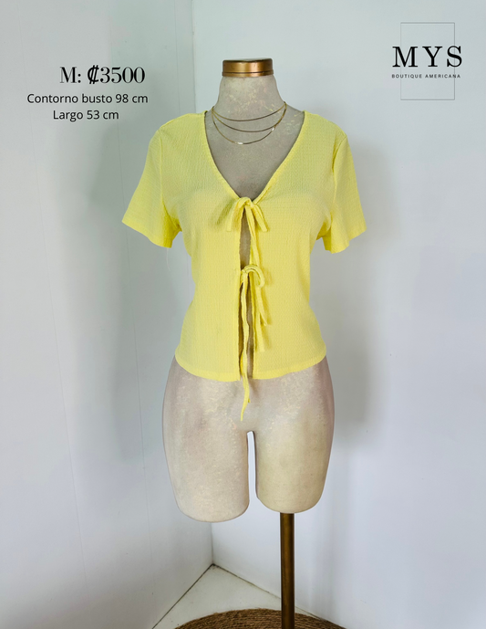 Blusa amarilla lazos