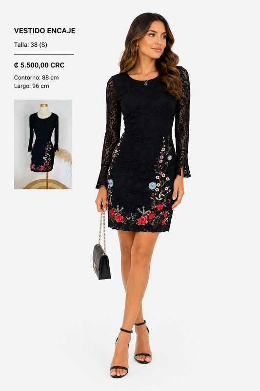 Vestido encaje bordado