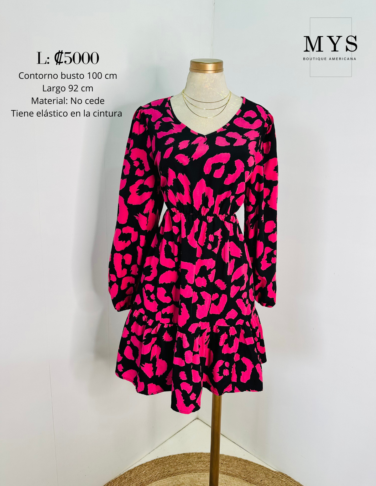 Vestido print fucsia