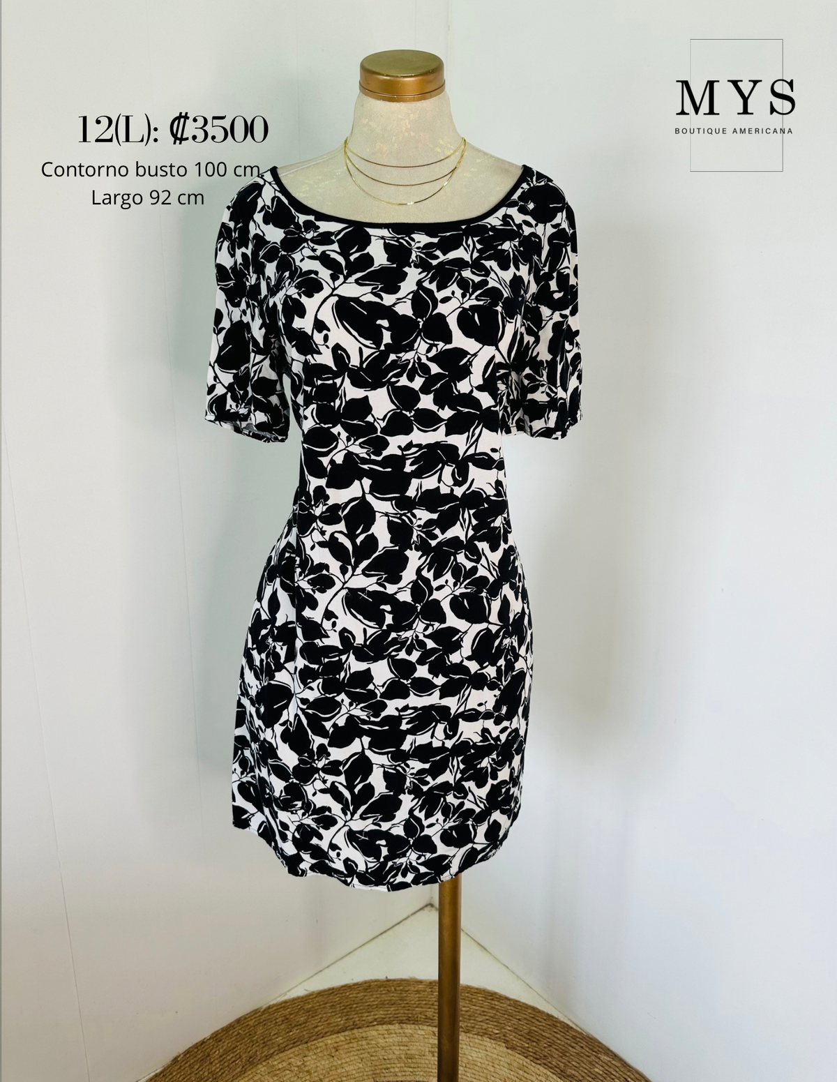 Vestido negro estampado