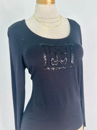Blusa negra manga larga