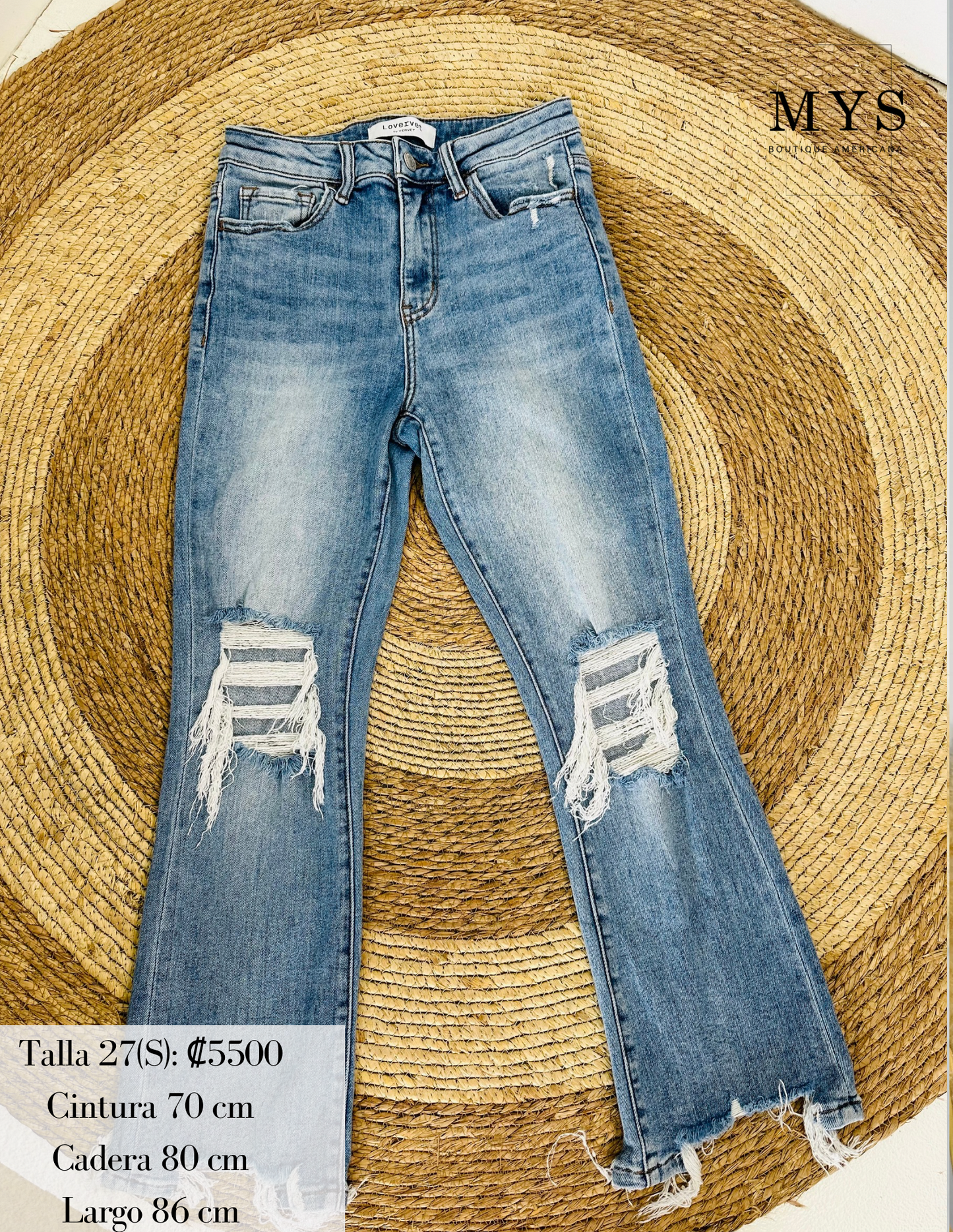 Pantalón celeste bota ancha