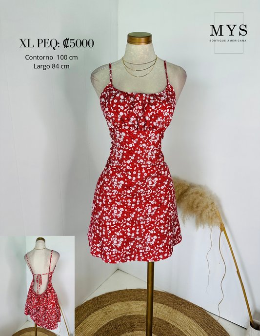 Vestido flores rojas