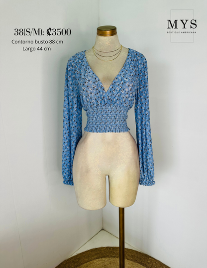 Blusa celeste flores