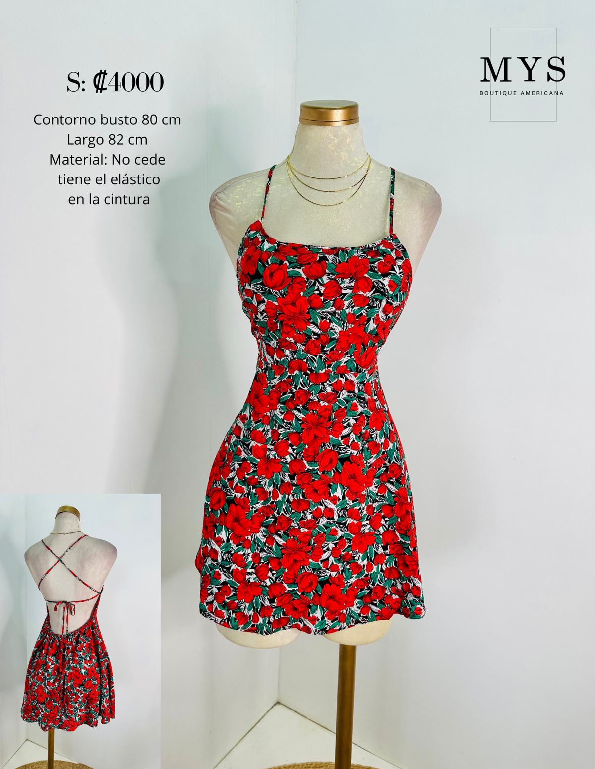 Vestido flores rojas