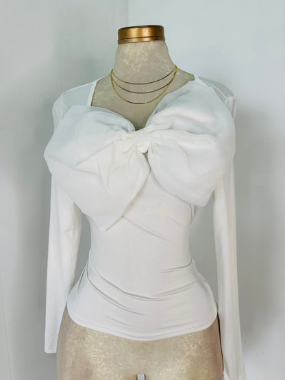 Blusa blanca lazo