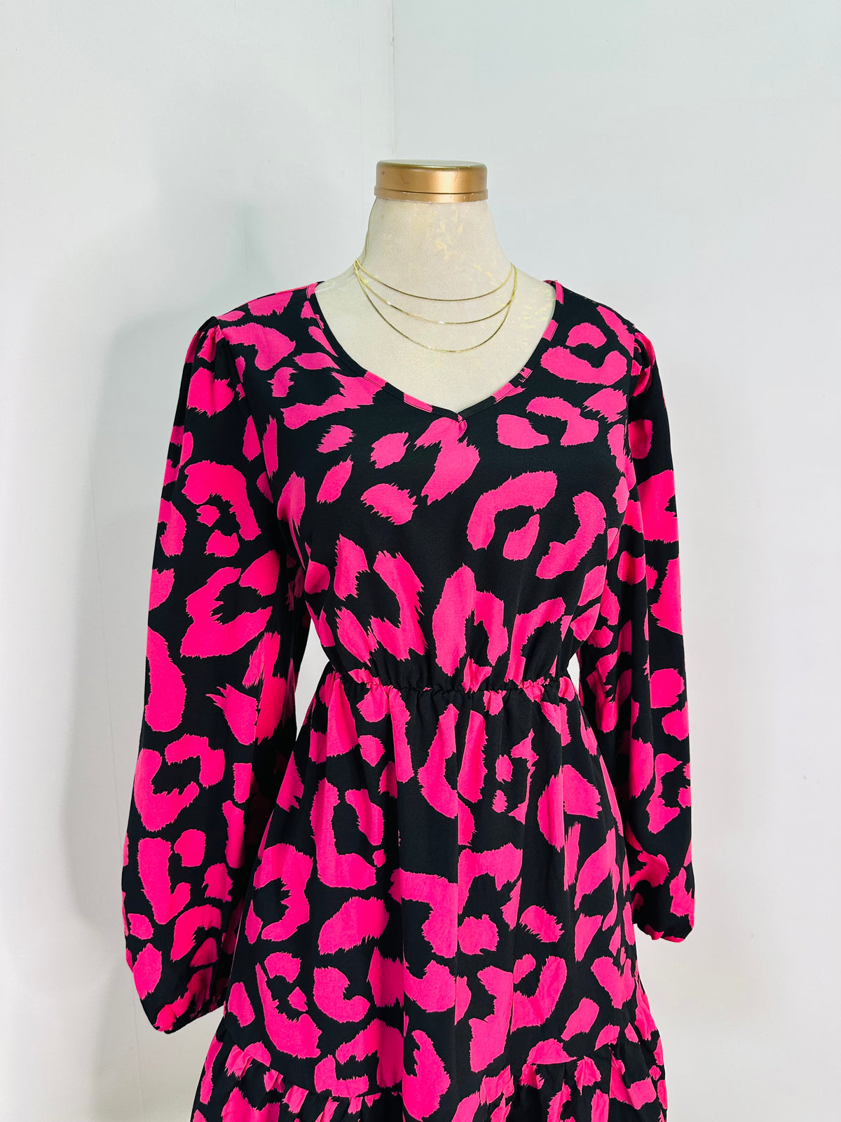 Vestido print fucsia