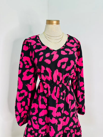 Vestido print fucsia
