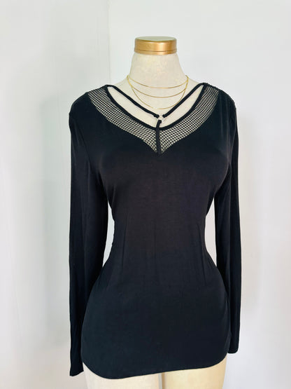 Blusa negra manga larga