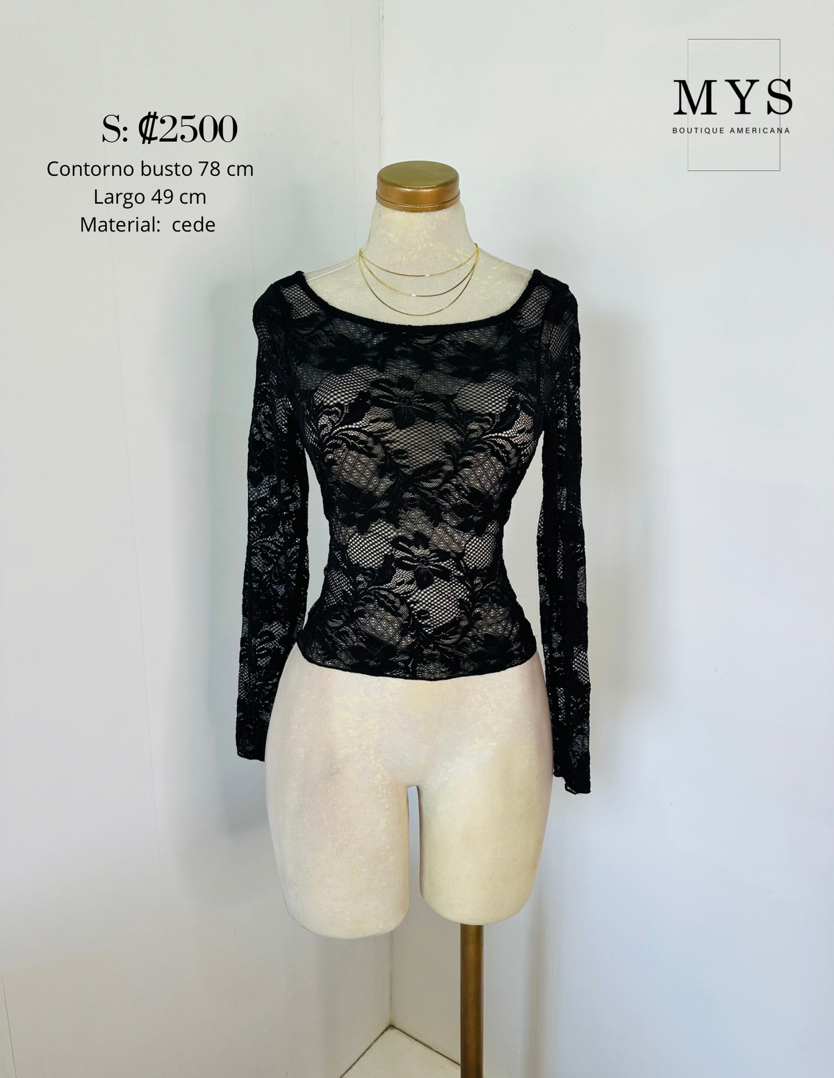 Blusa encaje negro