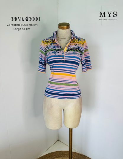 Blusa tipo polo rayas