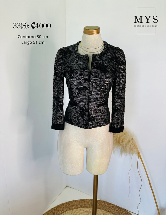 Blazer negro con plateado