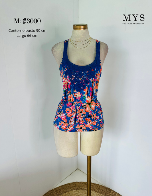 Blusa flores azul