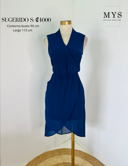 Vestido azul cruzado