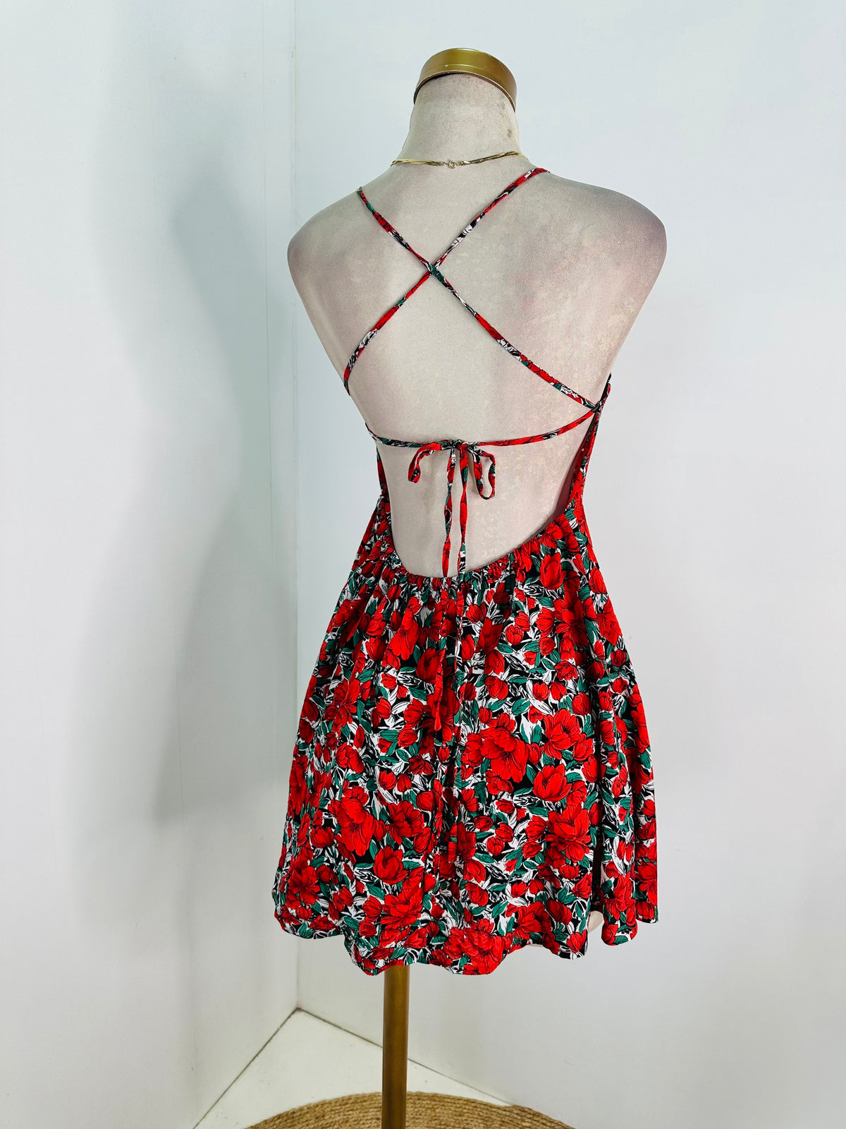 Vestido flores rojas