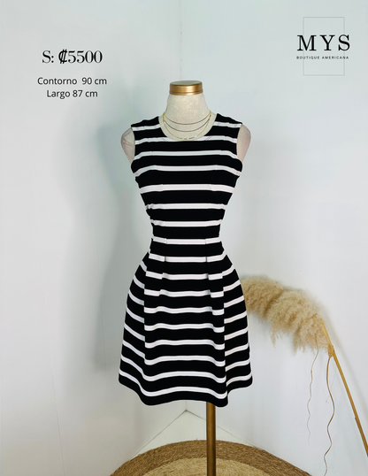 Vestido rayas negro