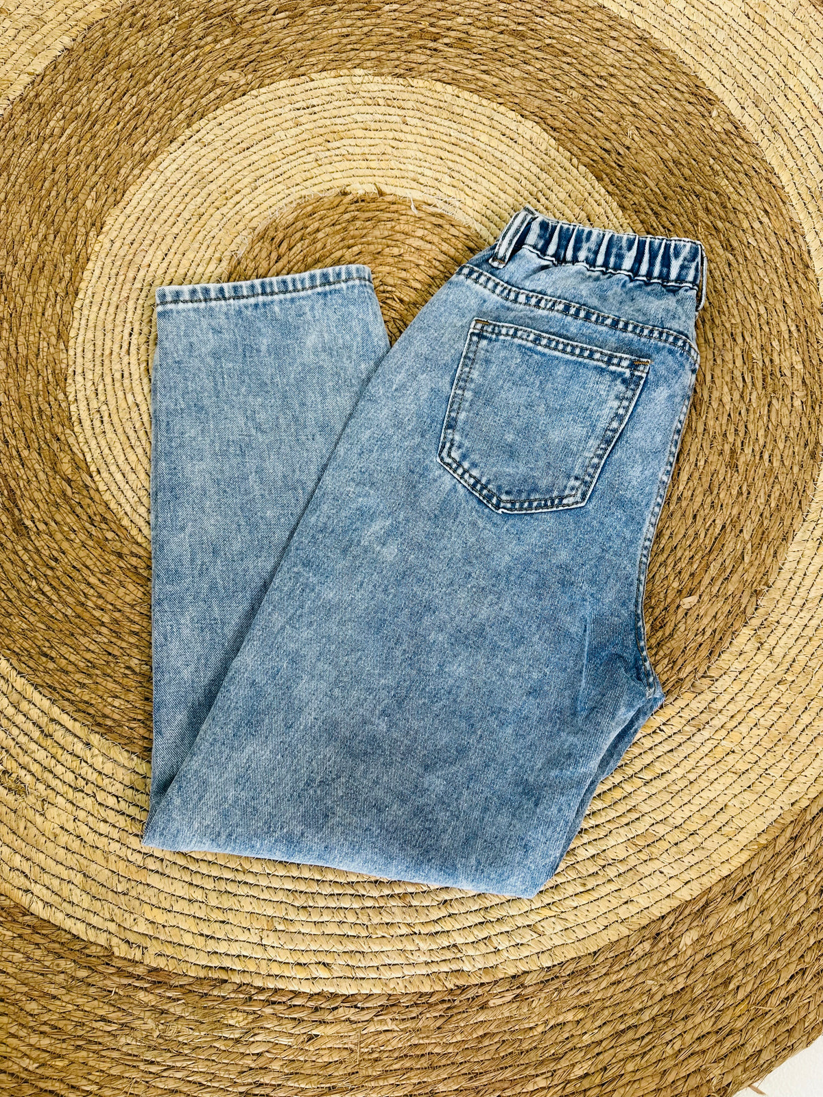 Pantalón celeste cintura elástica